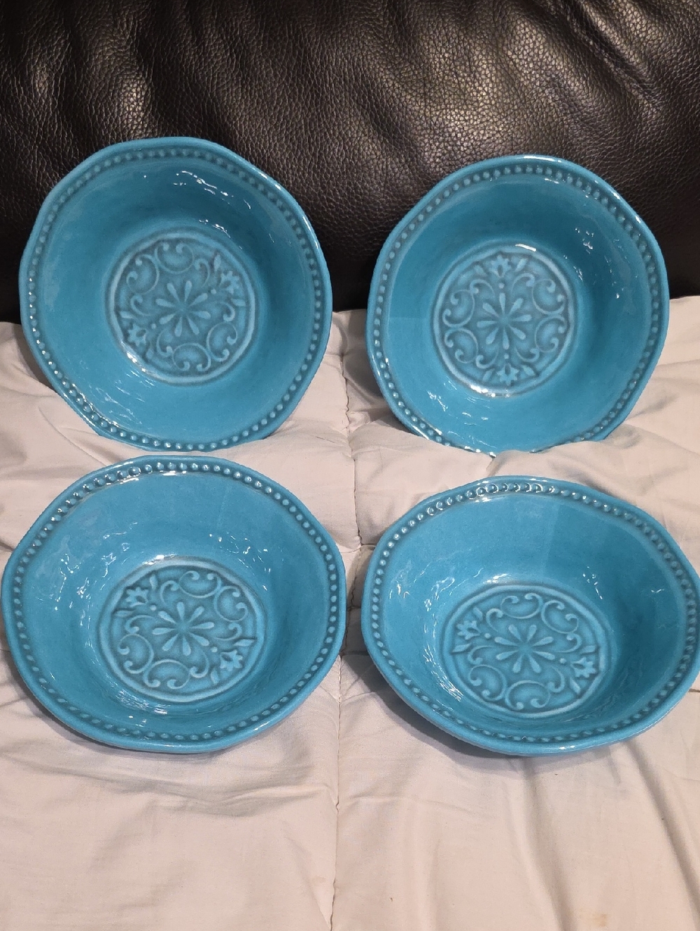 IL MULINO Turquoise Melamine Bowls Set of 4 Gorgeous